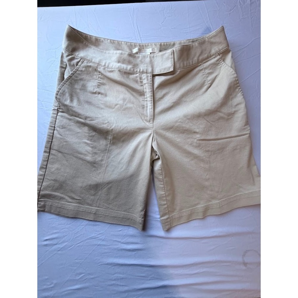 Nike Golf Womens Khaki Bermuda Shorts Tan Stretch Cotton Size 12 RN56323